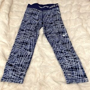 NWOT NIKE PRO BLUE COMPRESSION TIGHTS LEGGINGS